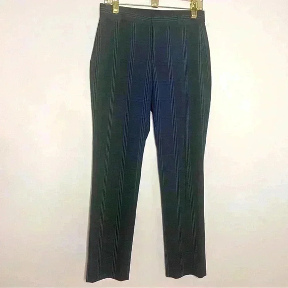 Gap Factory Ryan Blue Plaid Dress Pants Size 4 Regular, Italian Wool, EUC - Picture 2 of 6